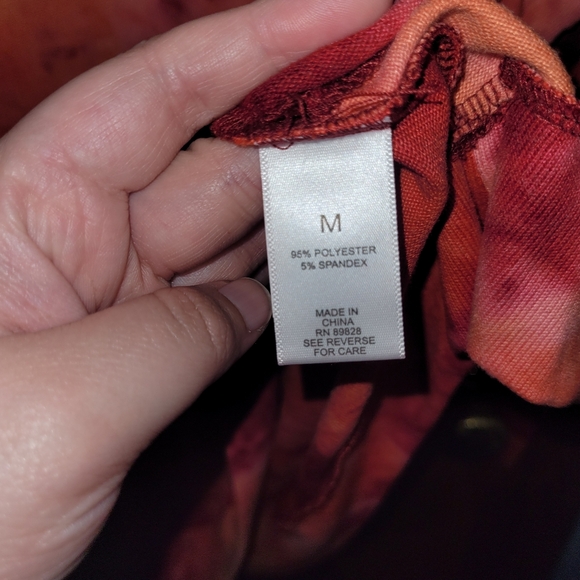 Tie-Dye Long Sleeve Top - Red, Orange And Pink - Picture 5 of 7